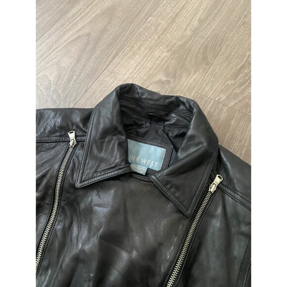 Nine West leather jacket women's size XL black symmetrical jacket - Picture 2 of 6